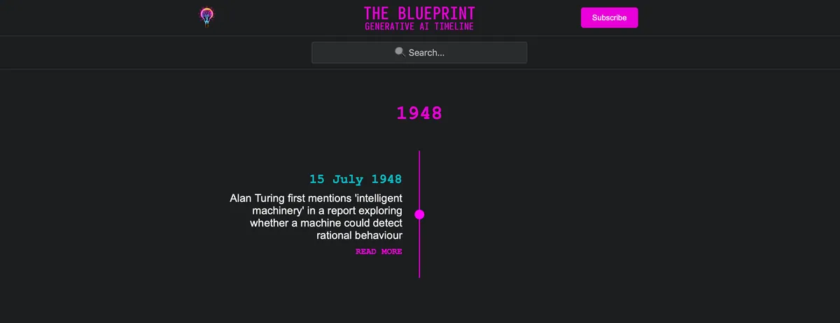 GenAI Timeline project screenshot